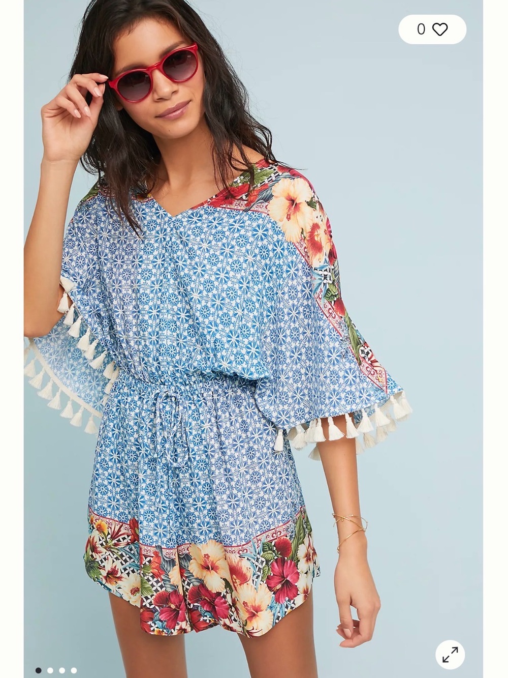FARM Rio Carmen Floral Boho Chic Romper size Small